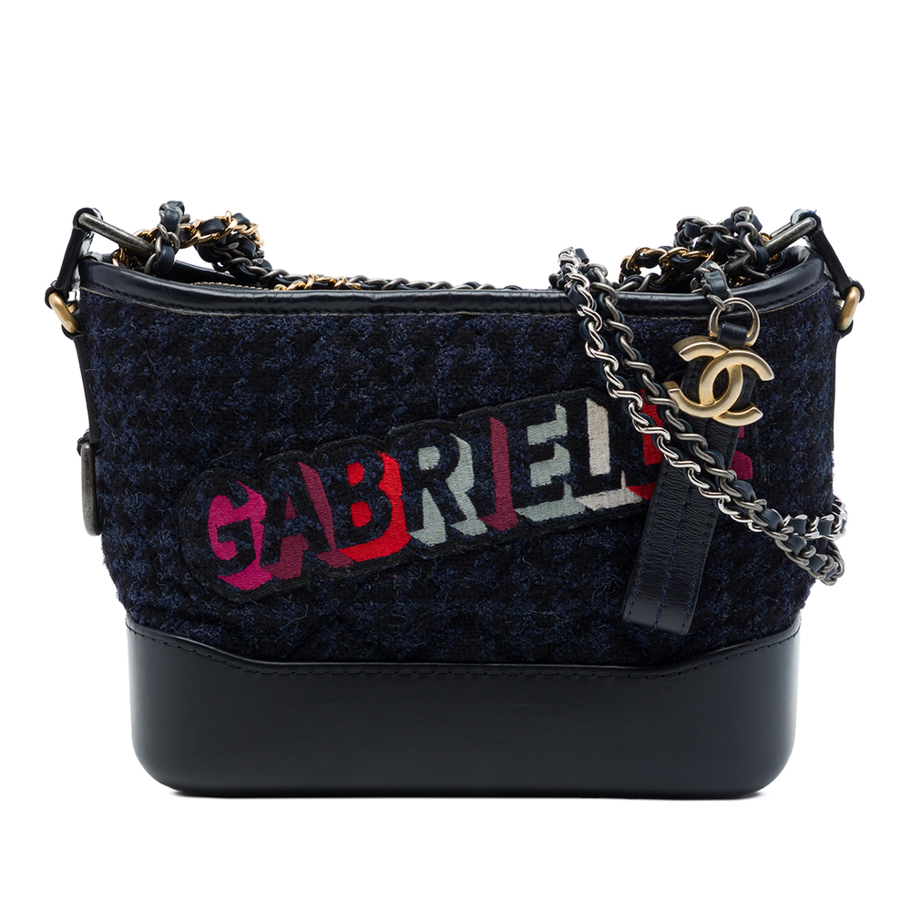 Pre-Loved Chanel Small Tweed and Lambskin Embroidered Gabrielle Crossbody